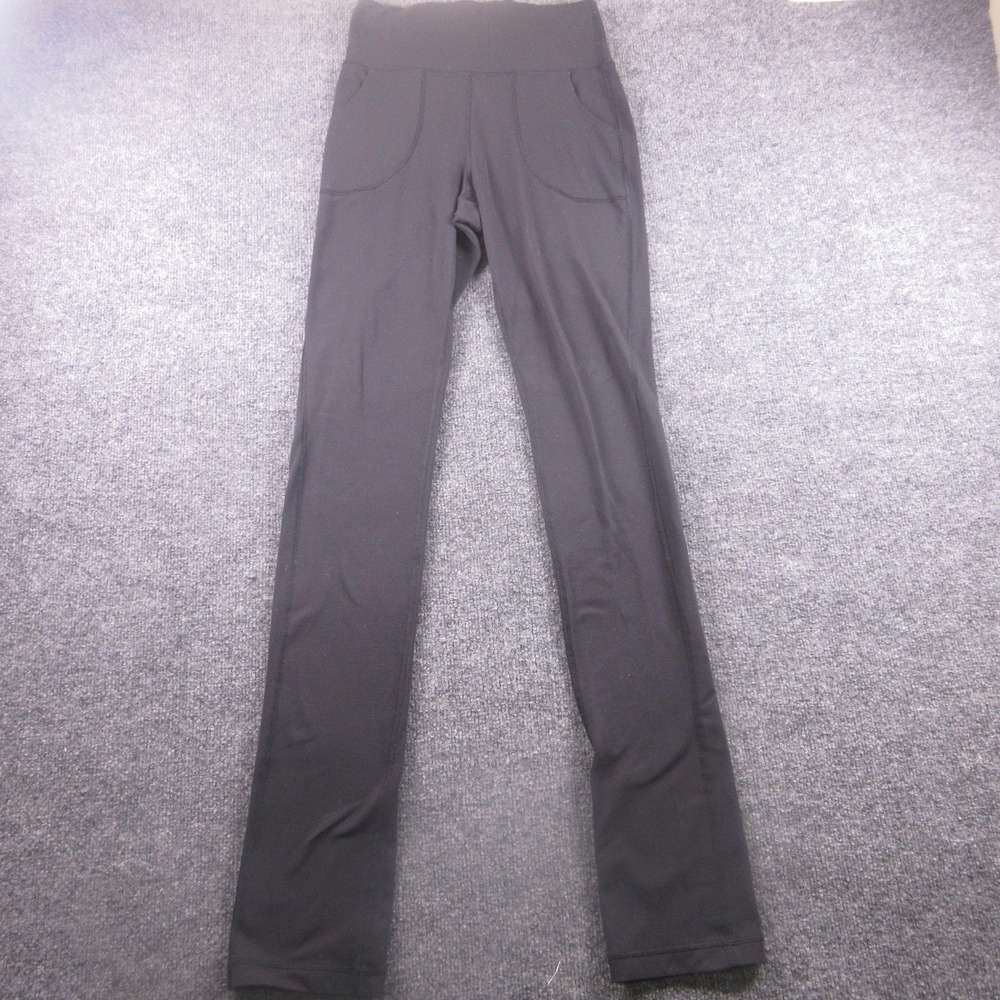 Lululemon Pants Womens 6 Black Ankle Straight Leg Yoga Pockets Pull On Athletic
